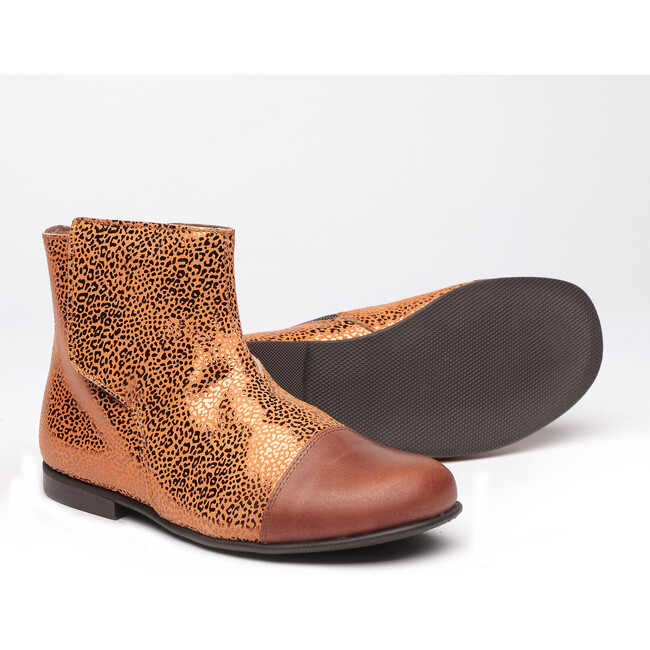 Animal Print Leather Boots, Copper - Boots - 2