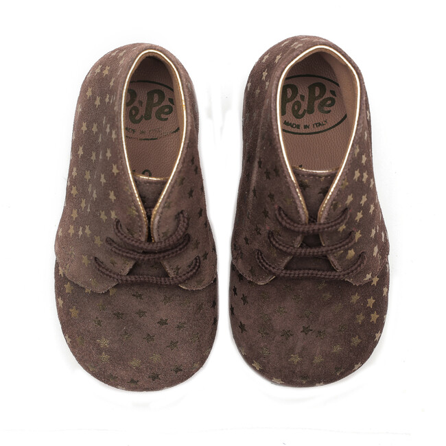 Star Print First Walkers, Brown - Booties - 3