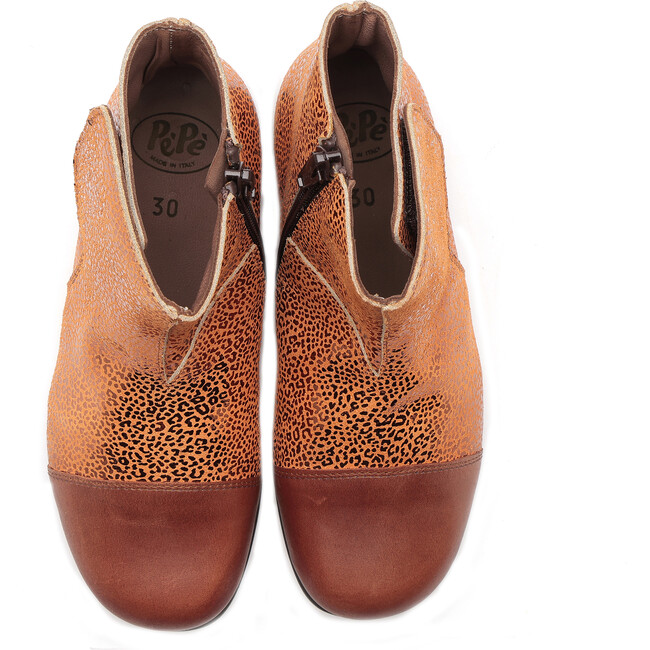 Animal Print Leather Boots, Copper - Boots - 3