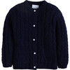 Classic Cashmere Blend Cardigan, Navy - Cardigans - 1 - thumbnail