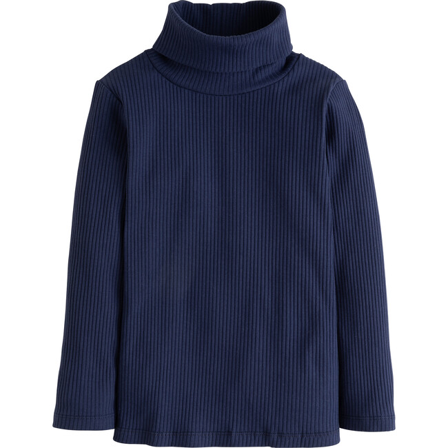 Solid Rib Turtleneck, Navy