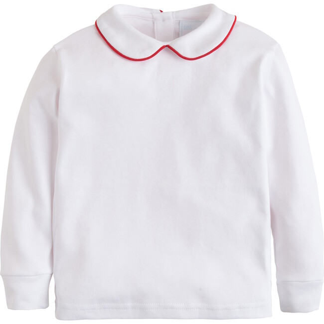 Piped Peter Pan Shirt, Red