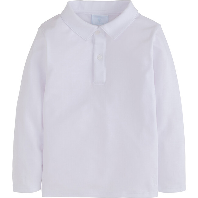 Long Sleeve Polo, White