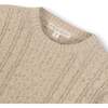 Organic Long Sleeve Fisherman Cable Pullover Sweater, Natural Fleck - Sweaters - 2