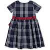 Organic Smocked Short Sleeve Poplin Dress, First Day Plaid - Dresses - 2