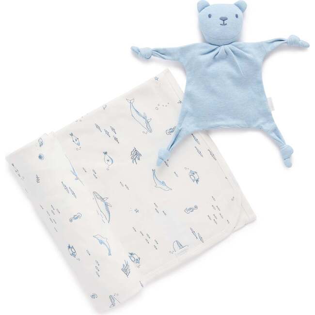Stretch Swaddle Wrap & Comforter Gift Pack Vanilla Nautical