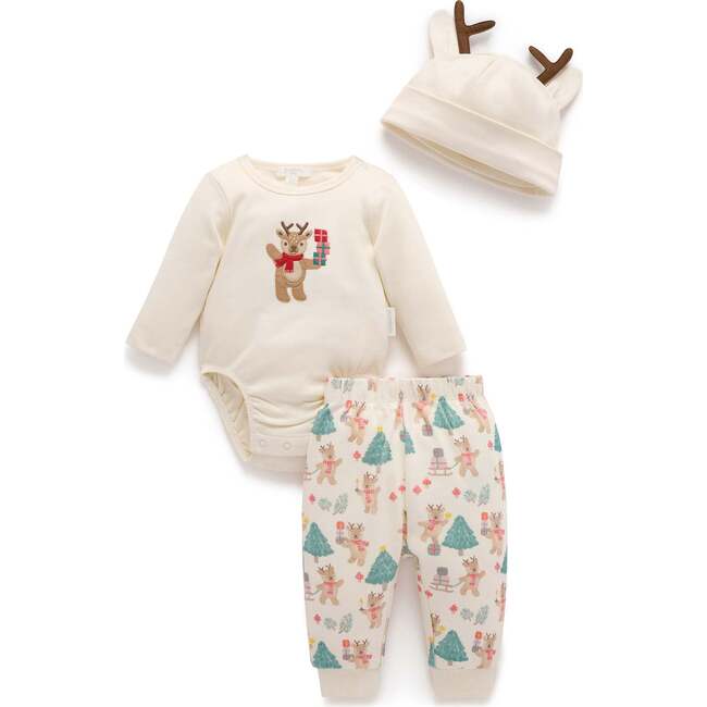 3 Piece Gift Set Deer Christmas Print