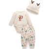 3 Piece Gift Set Deer Christmas Print - Mixed Apparel Set - 1 - thumbnail