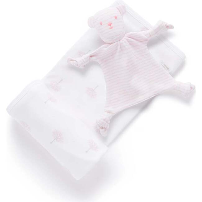 Stretch Swaddle Wrap & Comforter Gift Pack Pale Pink Tree
