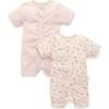 2 Pack Short Sleeve Zip Romper Seaside Floral - Footie Pajamas - 1 - thumbnail