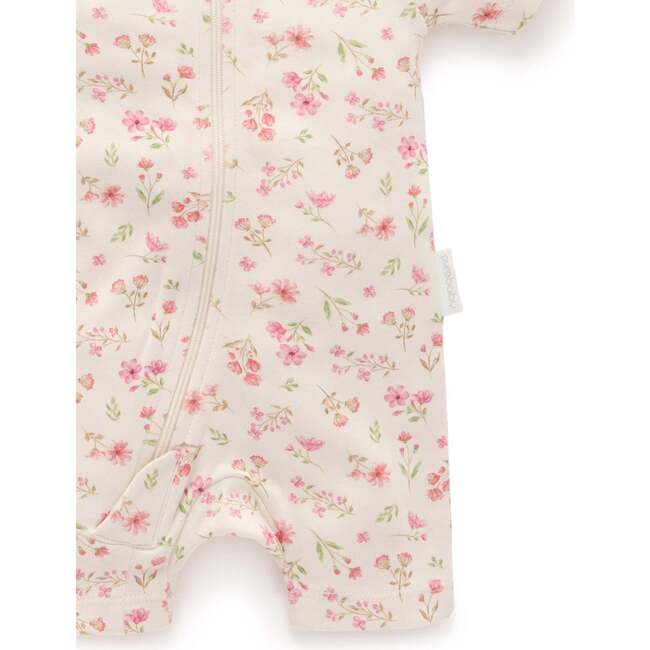 2 Pack Short Sleeve Zip Romper Seaside Floral - Footie Pajamas - 4