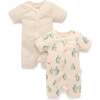 2 Pack Short Sleeve Zip Romper Hungry Turtles Print - Footie Pajamas - 1 - thumbnail
