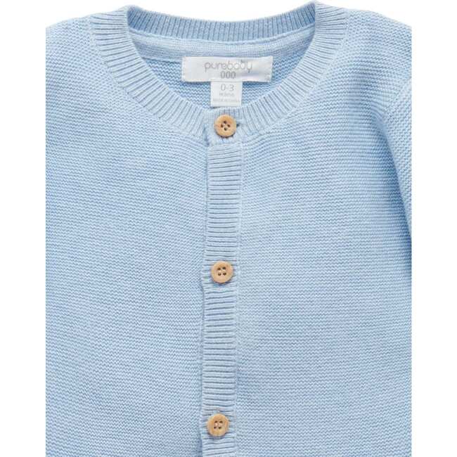 Textured Knit Cardigan Blue Melange - Cardigans - 2