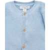 Textured Knit Cardigan Blue Melange - Cardigans - 2