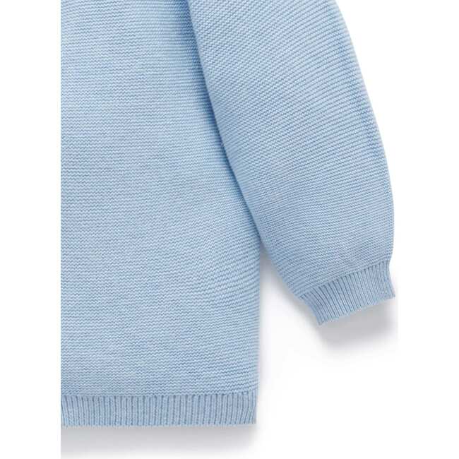 Textured Knit Cardigan Blue Melange - Cardigans - 3