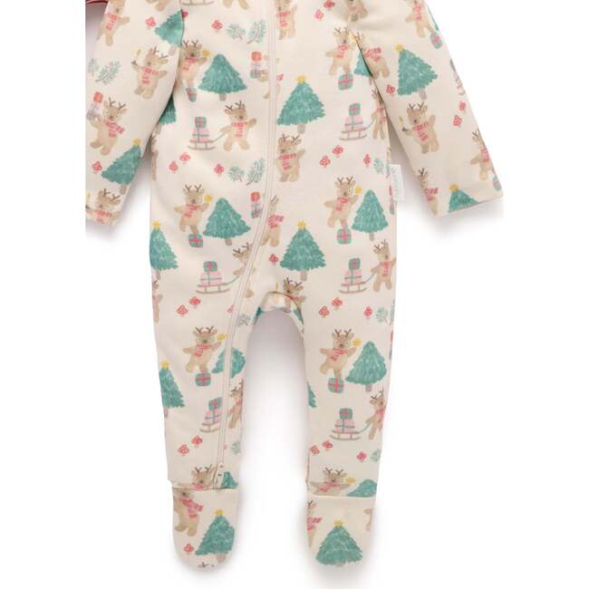 Christmas 2 Pack Printed Zip Footie Deer Print - Mixed Apparel Set - 4