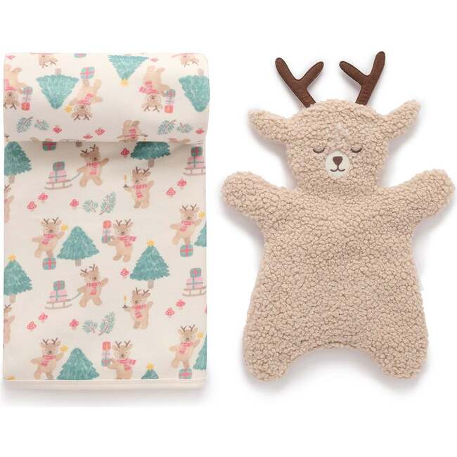 Christmas Stretch Swaddle Wrap & Reindeer Lovey