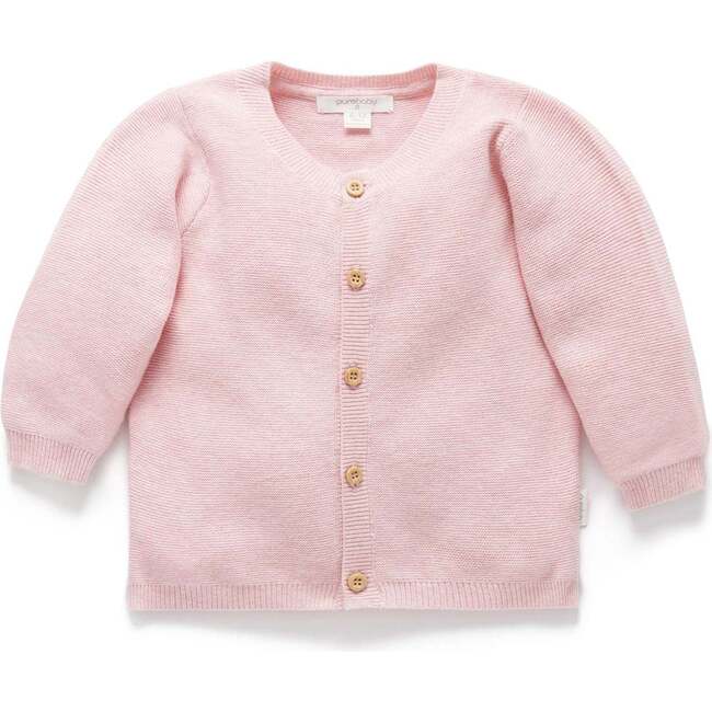 Textured Knit Cardigan Pink Melange