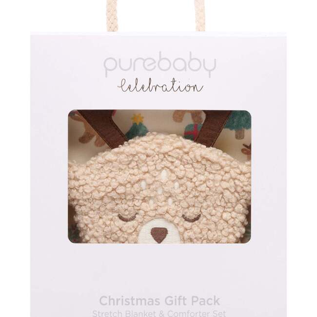 Christmas Stretch Swaddle Wrap & Reindeer Lovey - Swaddles - 3