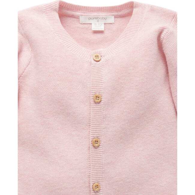 Textured Knit Cardigan Pink Melange - Cardigans - 2