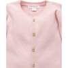 Textured Knit Cardigan Pink Melange - Cardigans - 2
