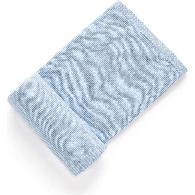 Textured Knit Blanket Blue Melange