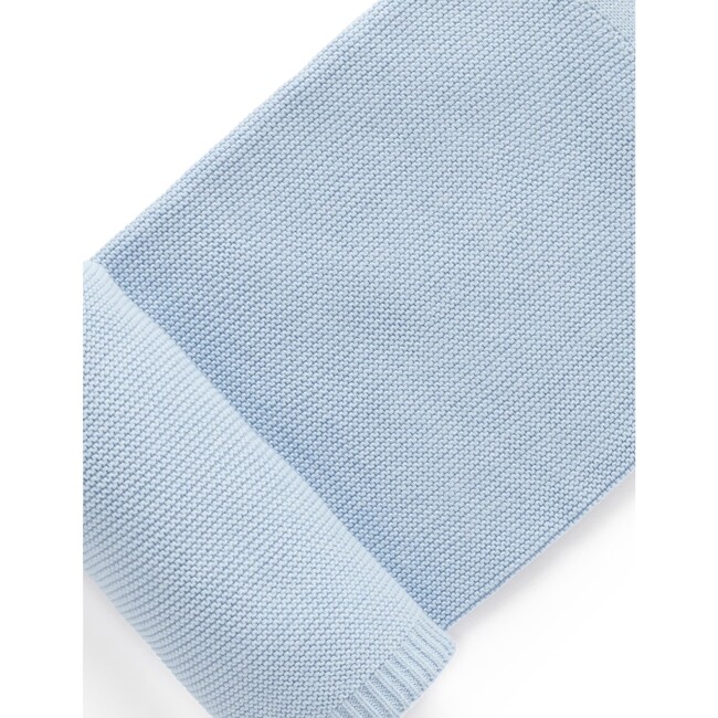 Textured Knit Blanket Blue Melange - Blankets - 2