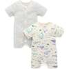 2 Pack Short Sleeve Zip Romper Whale Print - Footie Pajamas - 1 - thumbnail