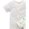 2 Pack Short Sleeve Zip Romper Whale Print - Footie Pajamas - 2
