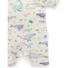 2 Pack Short Sleeve Zip Romper Whale Print - Footie Pajamas - 4