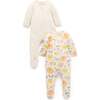 2 Pack Printed Zip Footie Savanna Friends Print - Footie Pajamas - 1 - thumbnail