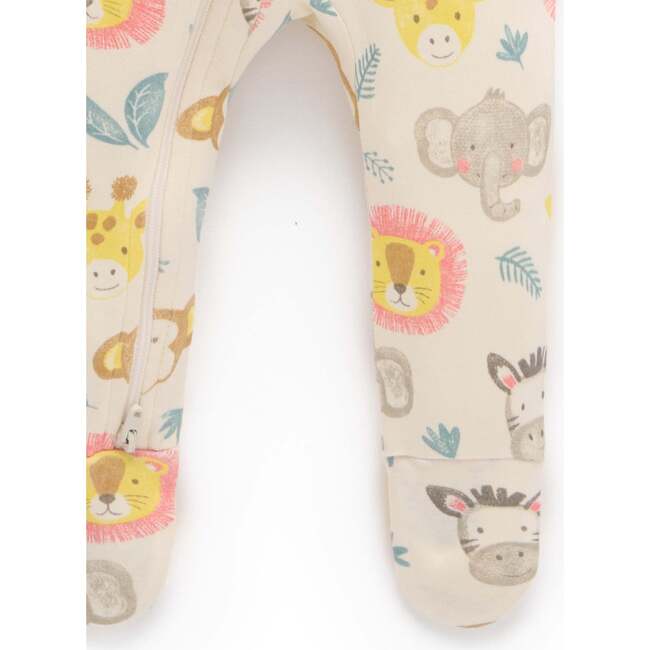 2 Pack Printed Zip Footie Savanna Friends Print - Footie Pajamas - 3