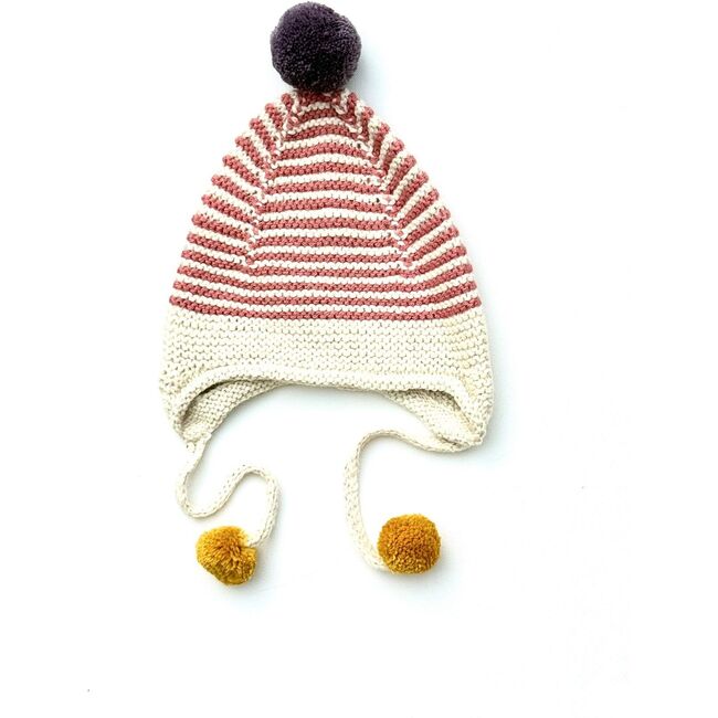 Tassel String Pom Hat, Salmon, Lavender, Mustard