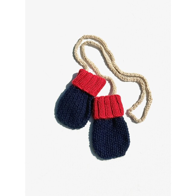 Baby Mittens, Navy Reds