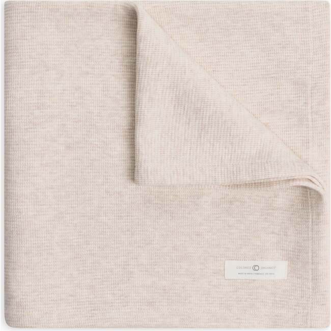 Waffle Knit Baby Blanket Heather Oat - Blankets - 2
