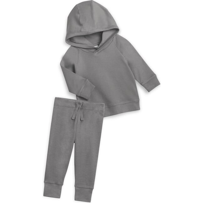 Organic Hoodie and Pant Set, Pewter