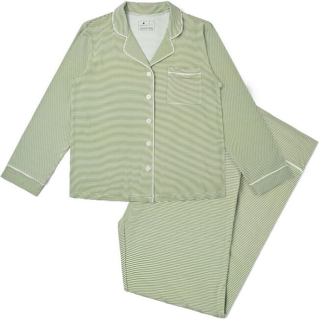 Women's Bamboo Pajama Set, Evergreen Stripe