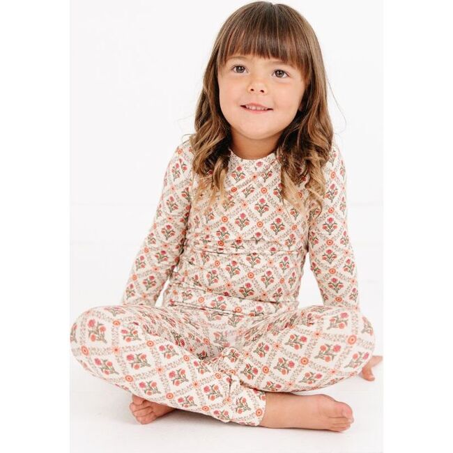 Bamboo Toddler Pajama Set, Holly Trellis - Pajamas - 2