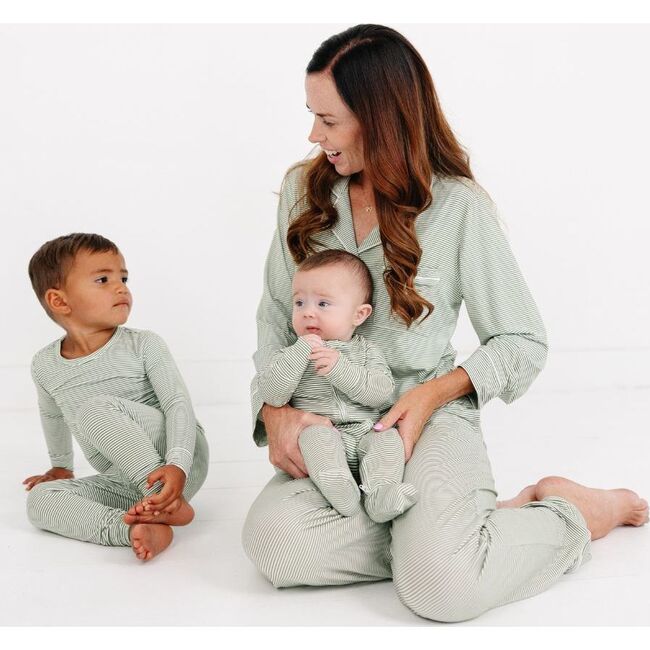Bamboo Toddler Pajama Set, Evergreen Stripe - Pajamas - 7
