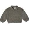 Organic Quilted Bomber Corduroy Jacket, Olive - Jackets - 1 - thumbnail