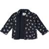 Organic Quilted Corduroy Zipper Jacket, Navy Bloom - Jackets - 3