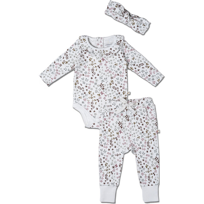 Organic Ruffle Onesie & Pants Set, Garden