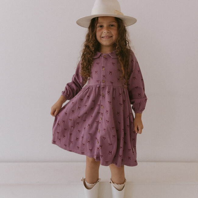 Organic Collared Dress, Bows - Dresses - 2