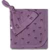 Organic Swaddle Blanket & Hat Set, Bows - Swaddles - 1 - thumbnail