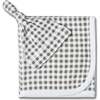 Organic Swaddle Blanket & Hat Set, Olive Gingham - Swaddles - 1 - thumbnail