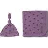 Organic Swaddle Blanket & Hat Set, Bows - Swaddles - 3