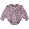 Organic Ruffle Bubble Romper, Thistle - Rompers - 1 - thumbnail