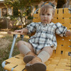Organic Smocked Bubble Romper, Plaid Checks - Rompers - 2