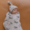 Organic Swaddle Blanket & Hat Set, Airplanes - Swaddles - 2