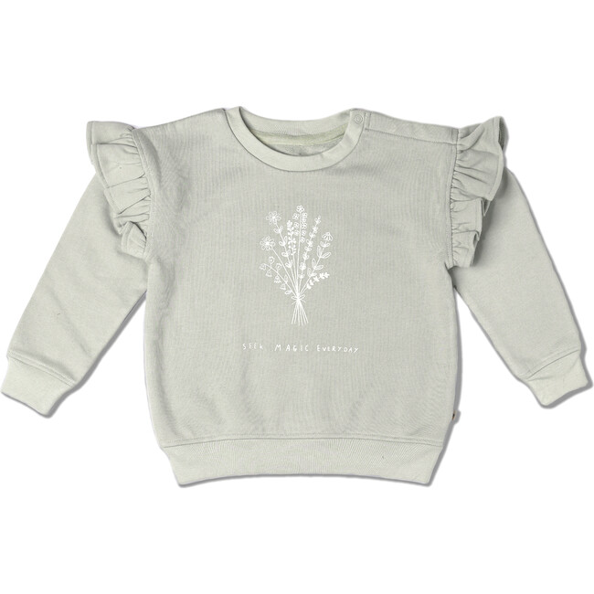 Organic Fleece Ruffle Sleeve Sweatshirt, Magic